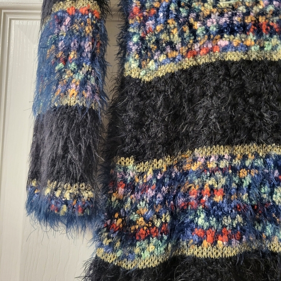 CLEARANCE New Directions Black and Multicolor Cowl Neck Sweater - Picture 8 of 10